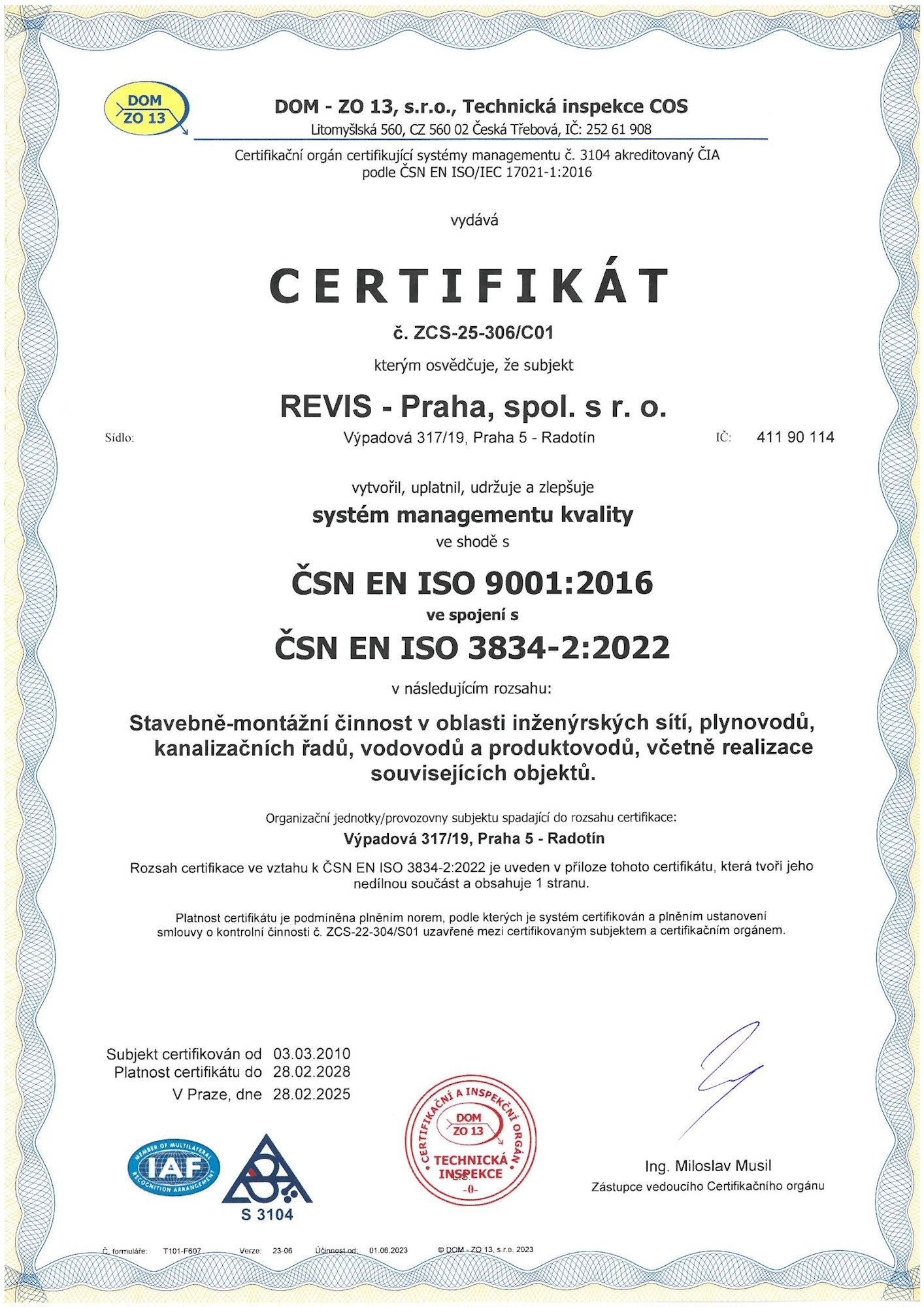 ISO 9001 + 3834 2025 2